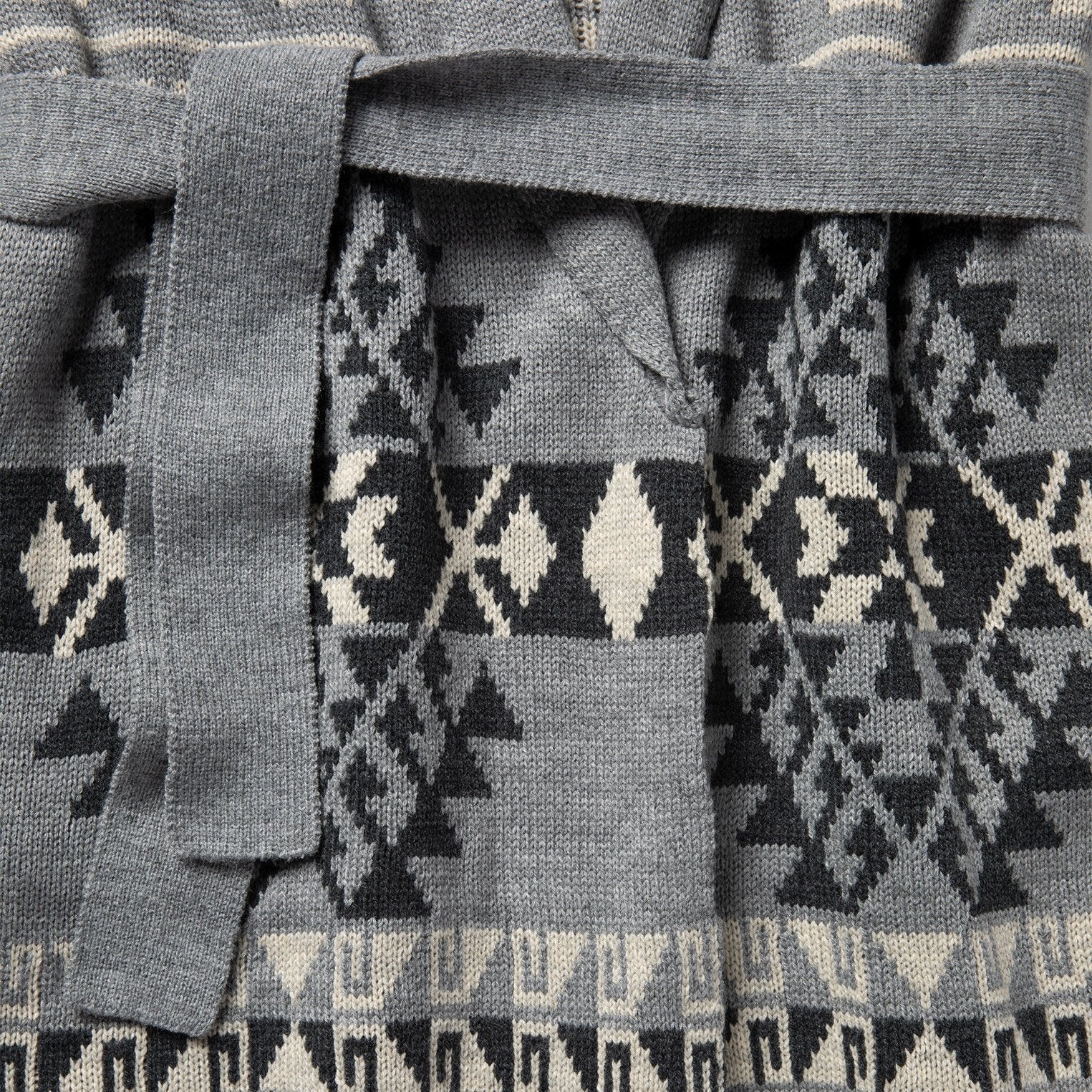 Chunky Knit Tie Sweater in Grey Grey