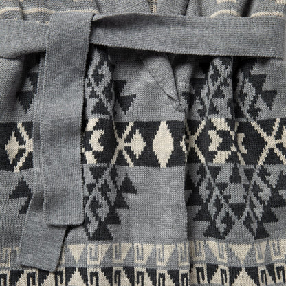 Chunky Knit Tie Sweater in Grey Grey