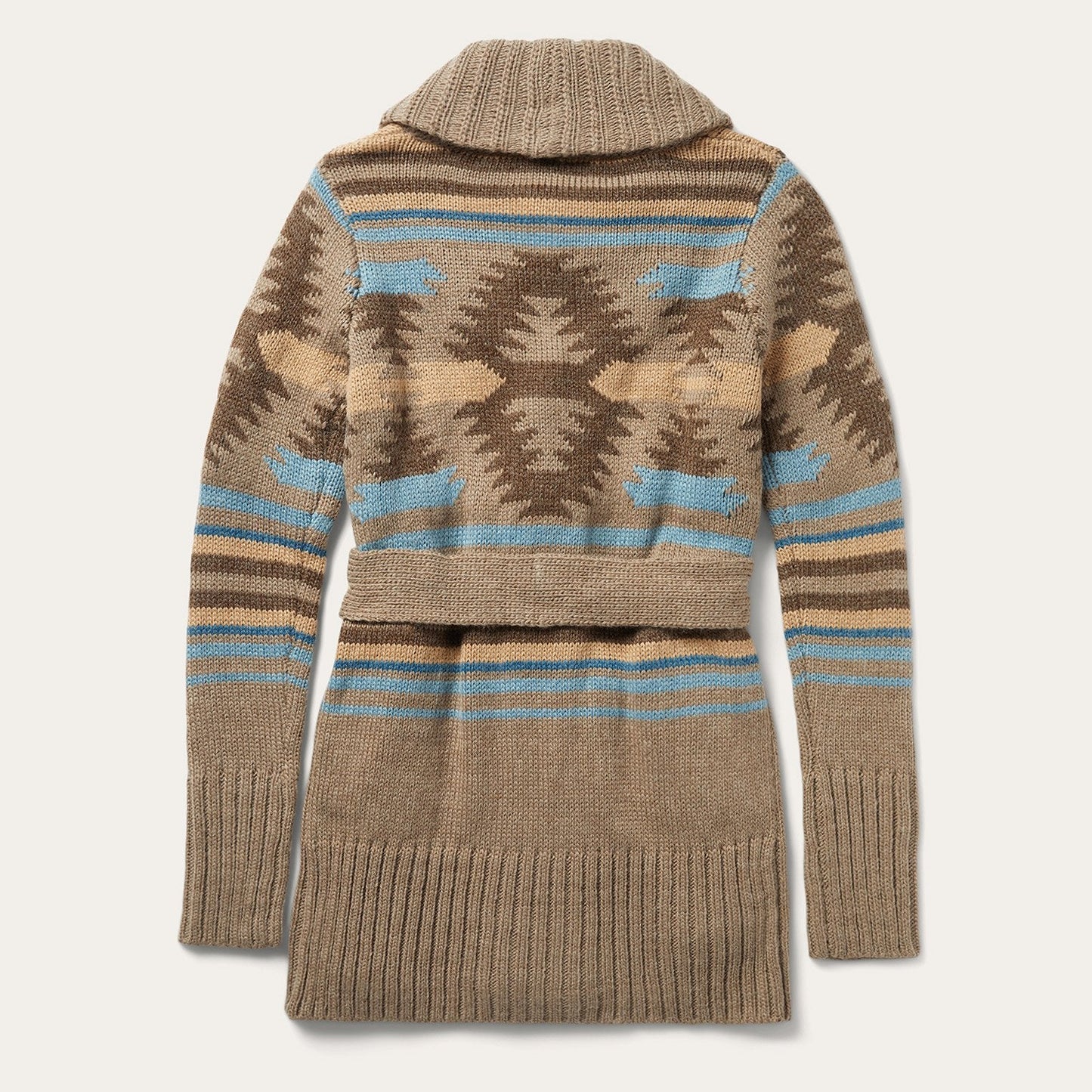 Chunky Knit Tie Sweater in Brown Wine