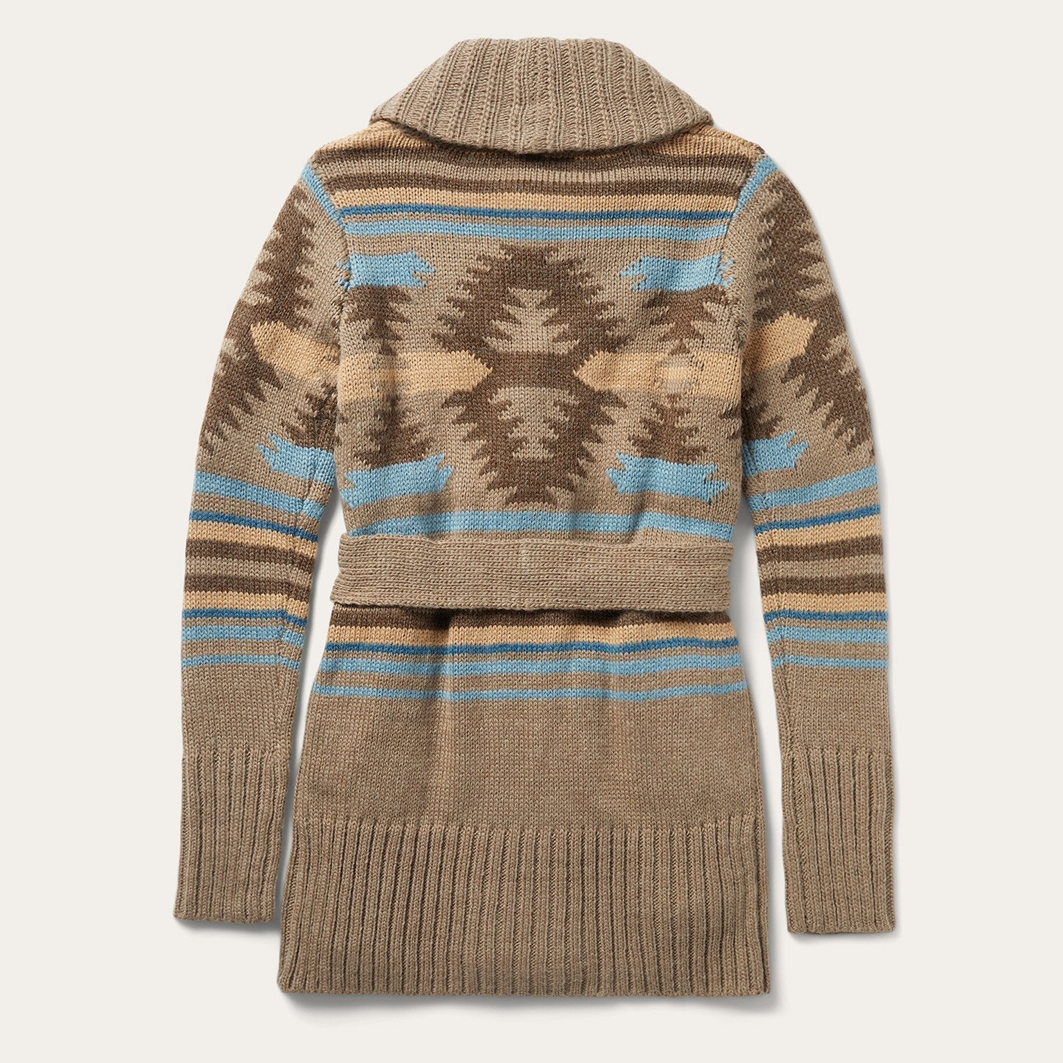 Chunky Knit Tie Sweater in Brown Wine
