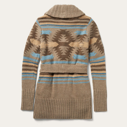 Chunky Knit Tie Sweater in Brown Wine