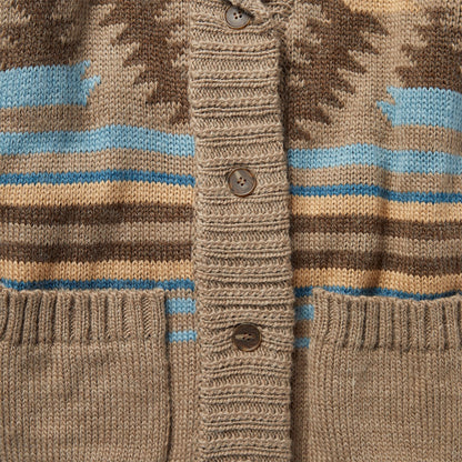 Chunky Knit Tie Sweater in Brown Wine