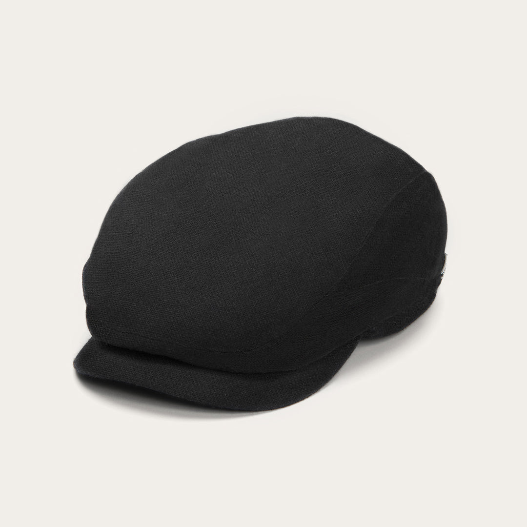 Virgin Wool & Cashmere Driver Cap Black