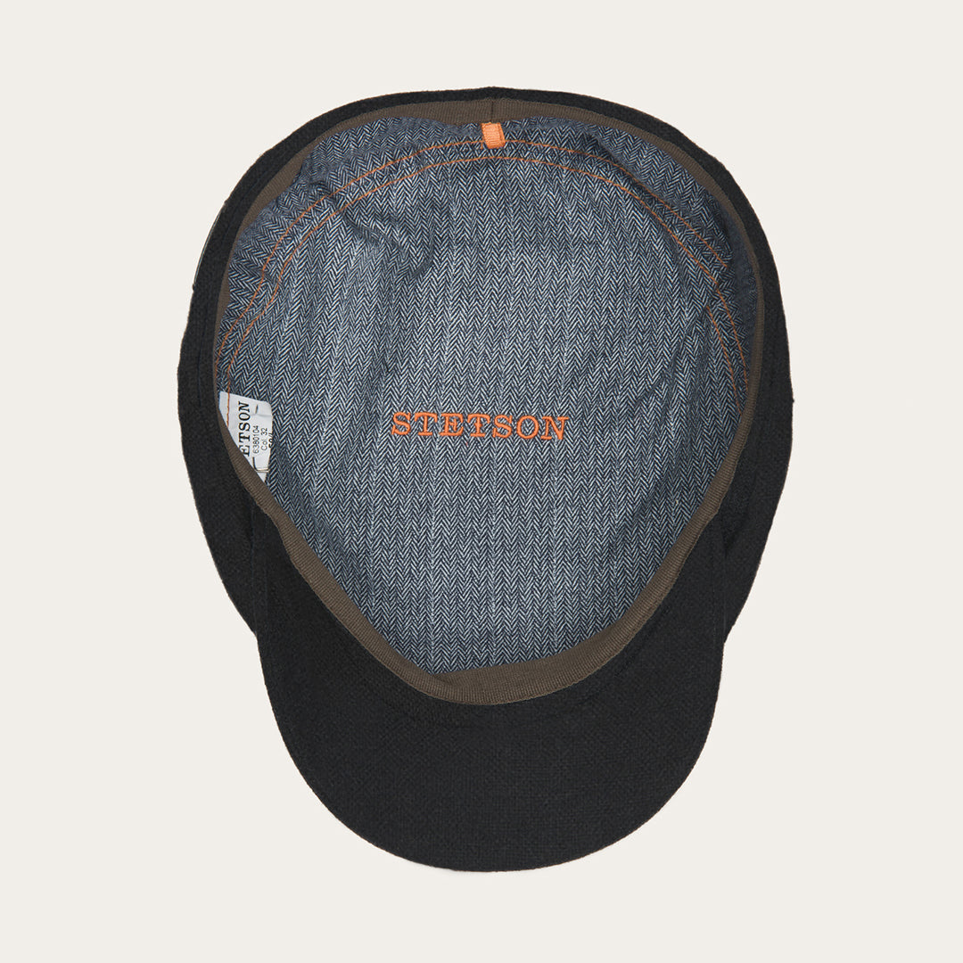 Virgin Wool & Cashmere Driver Cap Black
