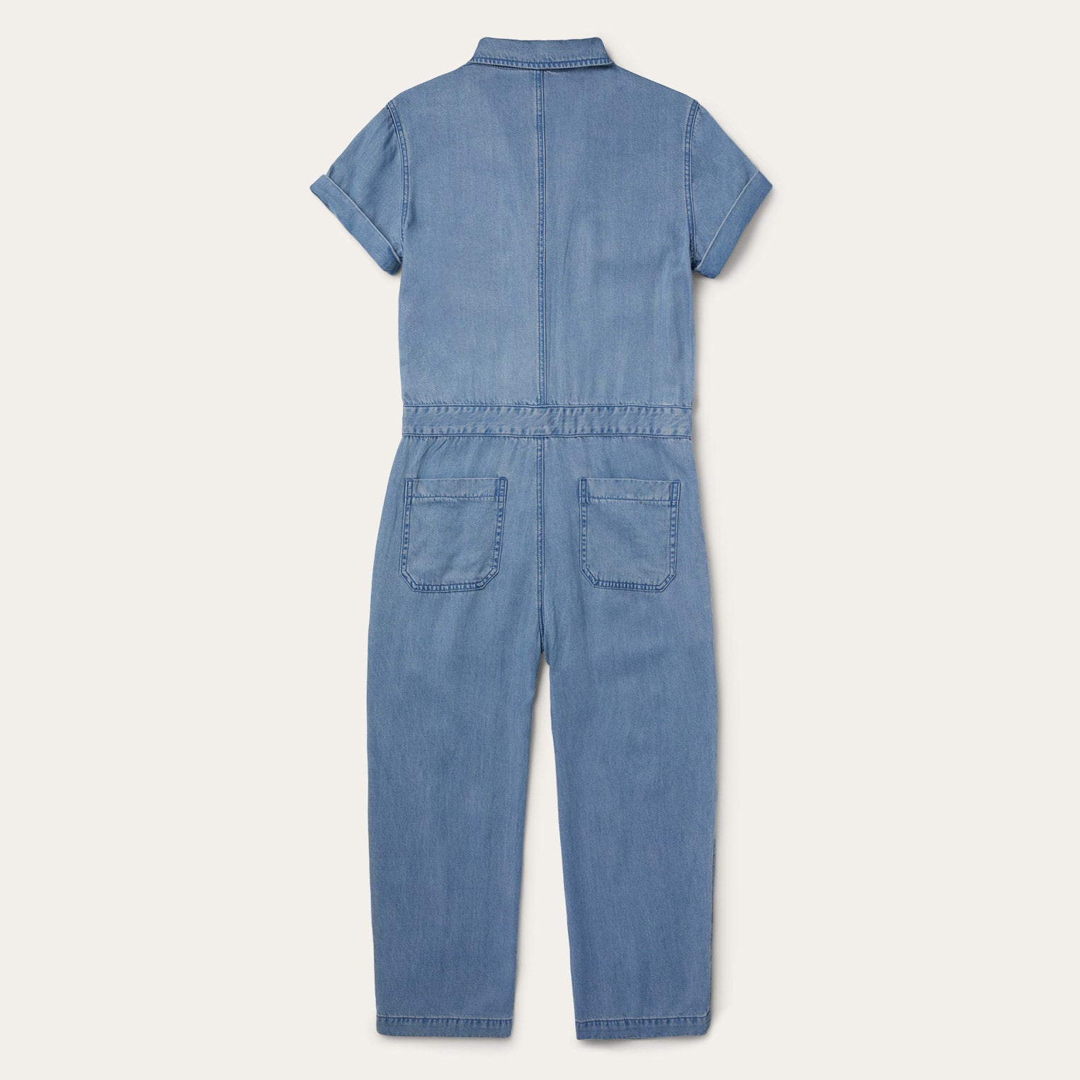 Notch Collar Jumpsuit Blue