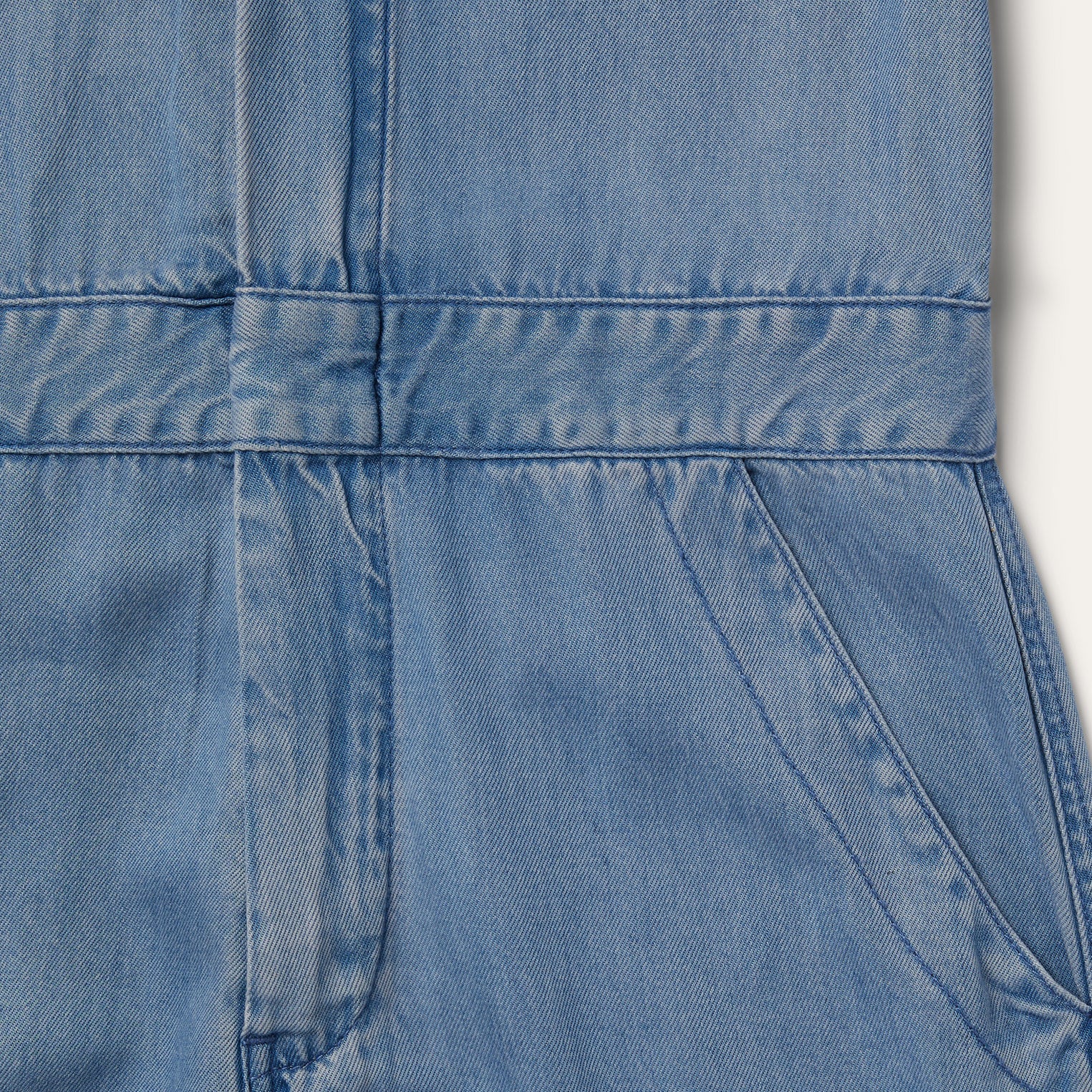 Notch Collar Jumpsuit Blue