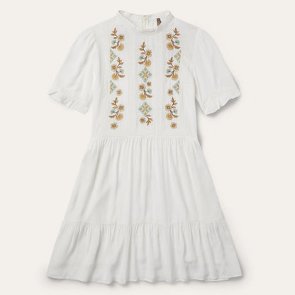 Flat Weave Dress White