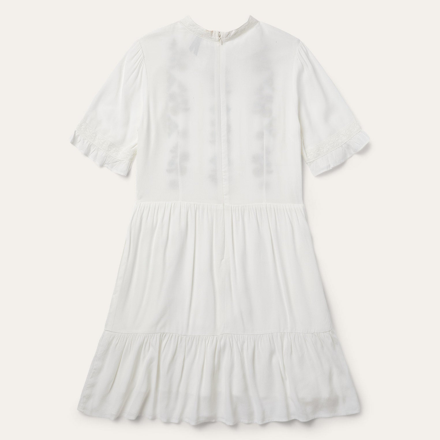 Flat Weave Dress White