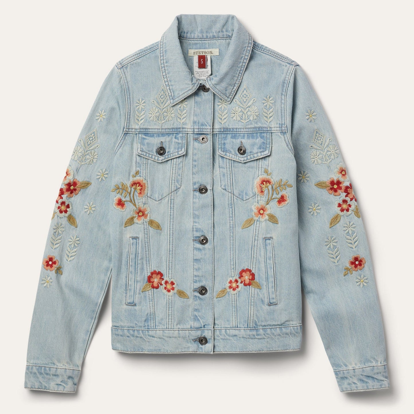 Embroidered Denim Jacket Blue