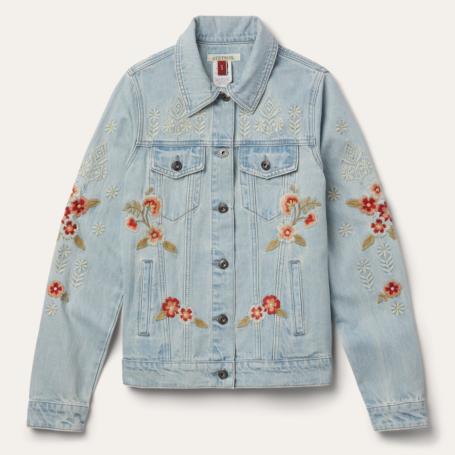 Embroidered Denim Jacket Blue