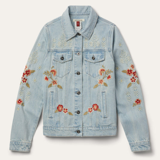 Embroidered Denim Jacket Blue