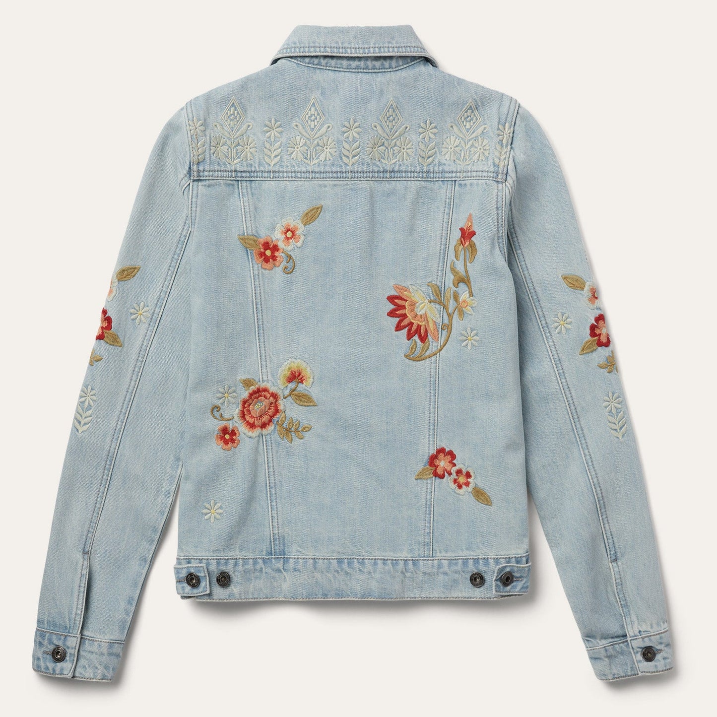Embroidered Denim Jacket Blue