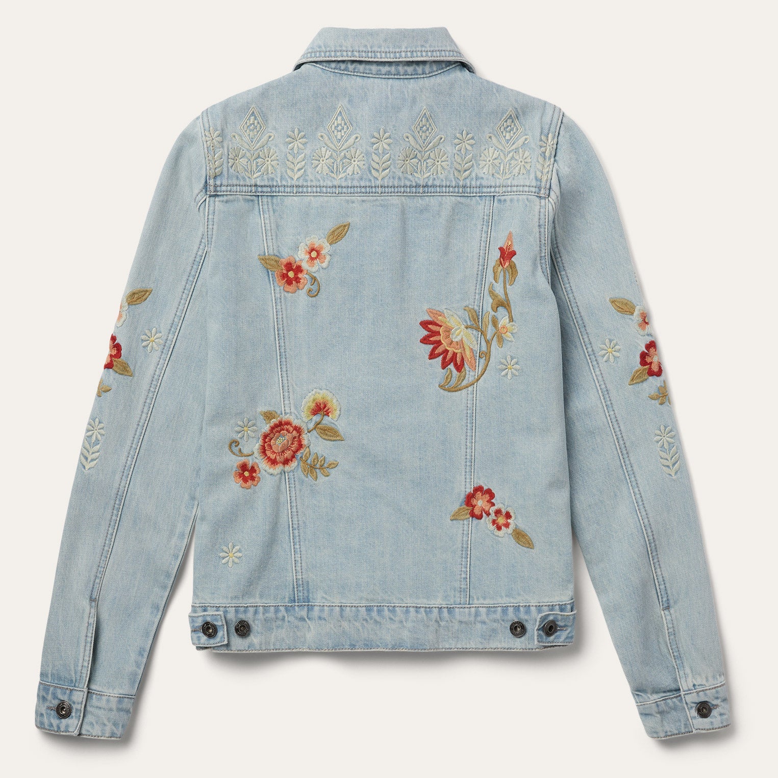Embroidered Denim Jacket Blue