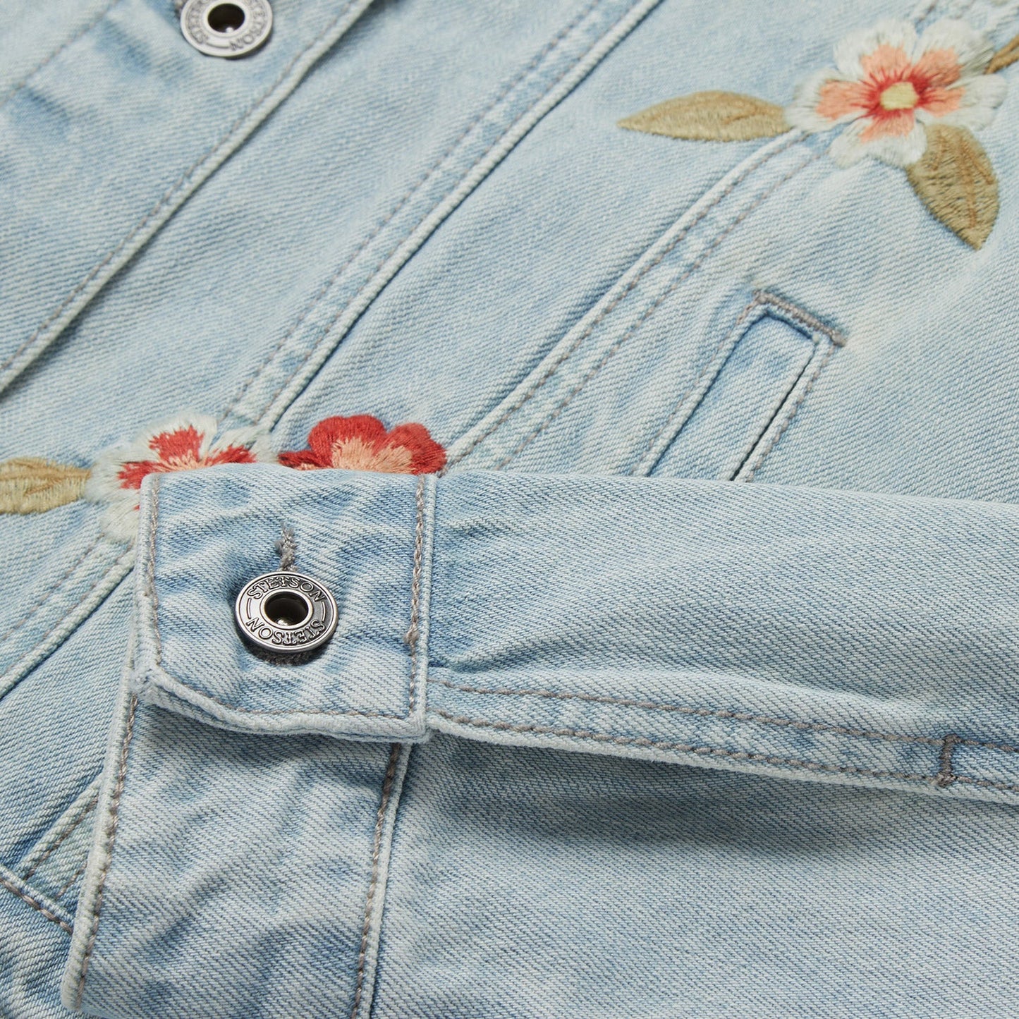 Embroidered Denim Jacket Blue