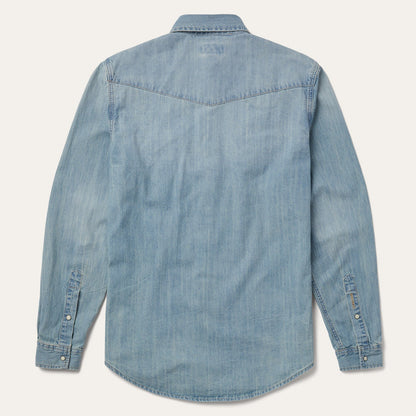 Long-Sleeved Denim Shirt Blue