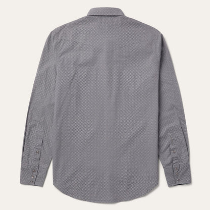 Diamond Print Western Shirt Grey