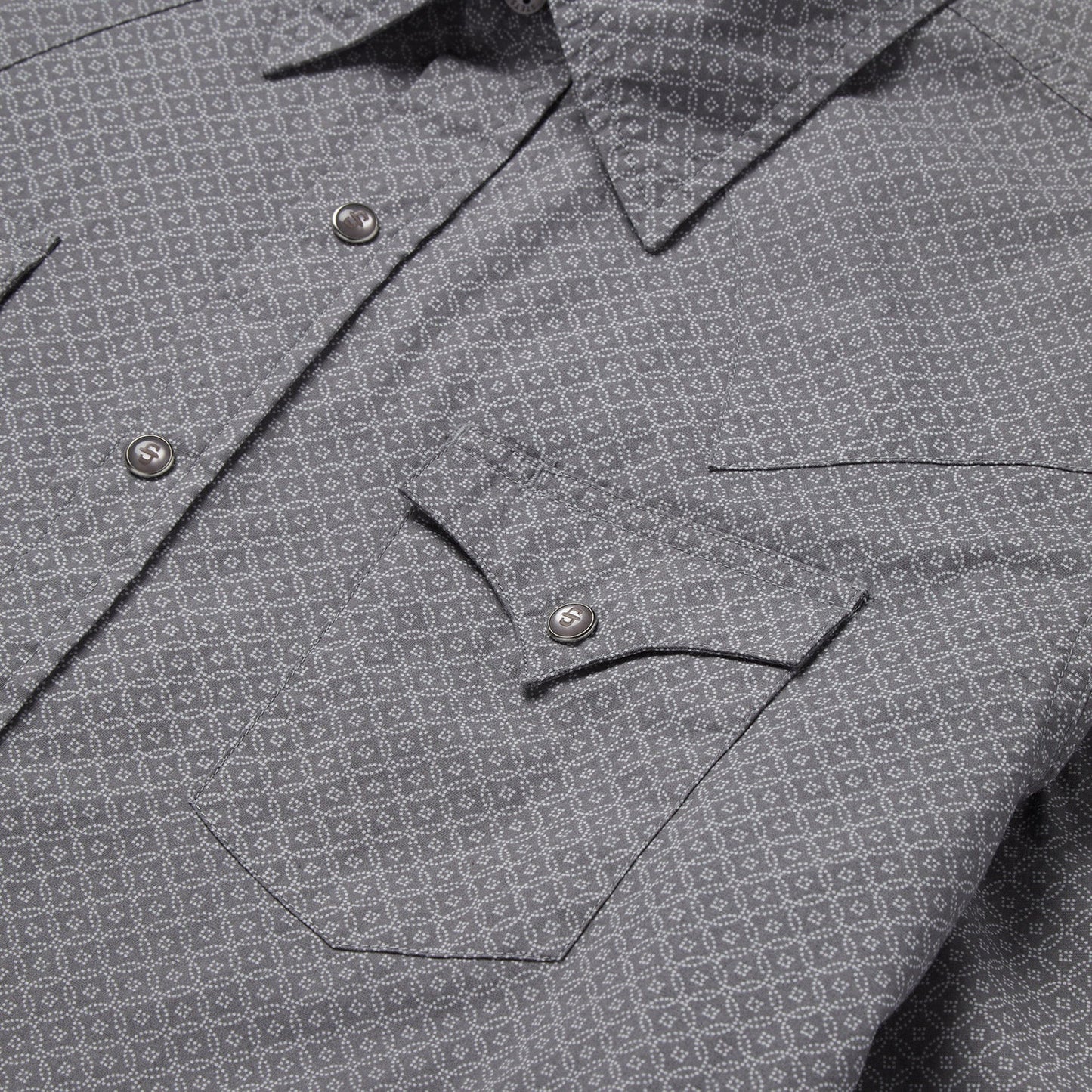 Diamond Print Western Shirt Grey