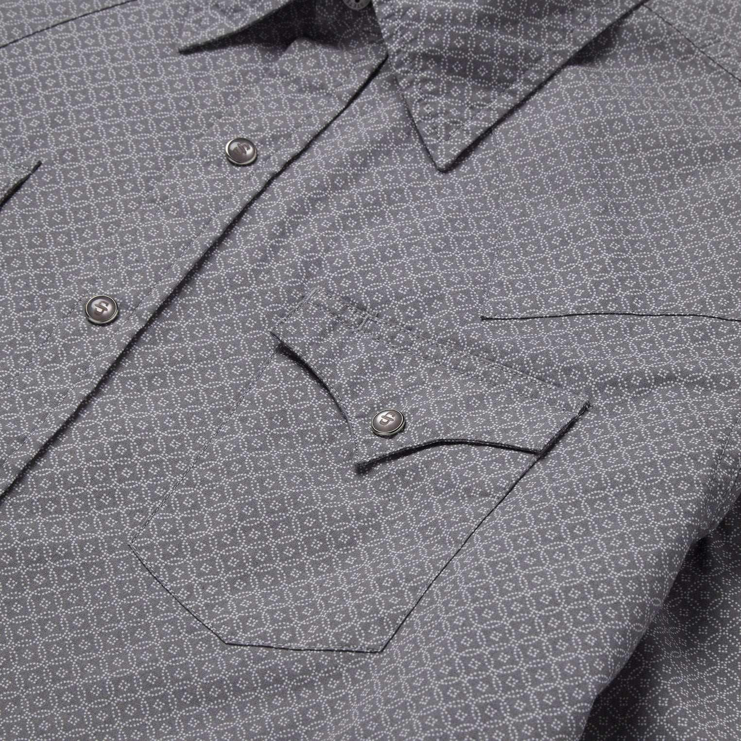 Diamond Print Western Shirt Grey