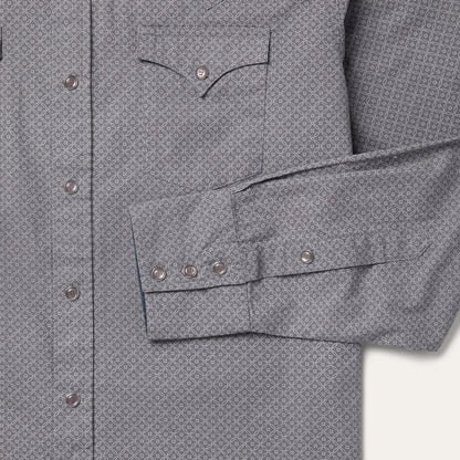 Diamond Print Western Shirt Grey