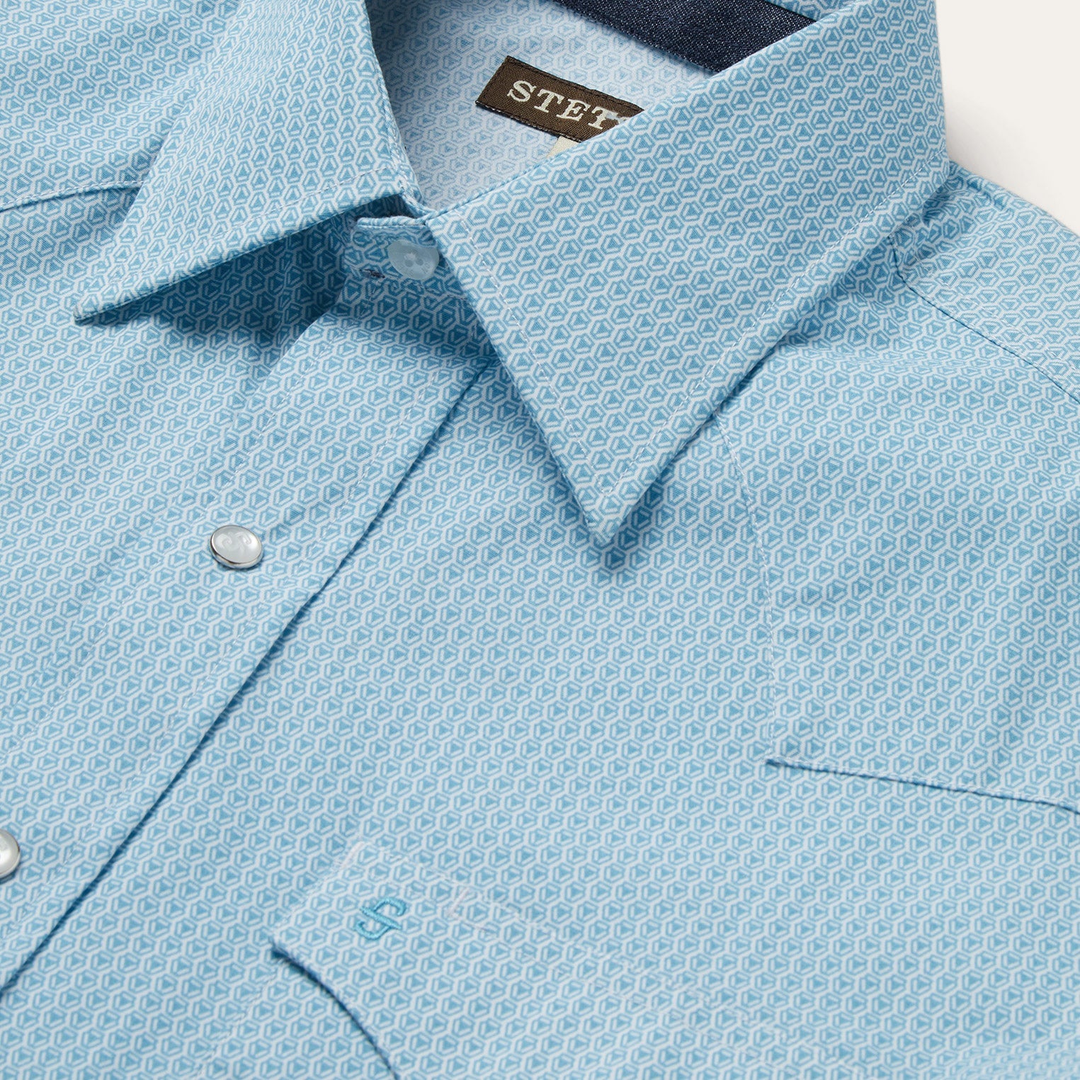 Geo Western Shirt Blue