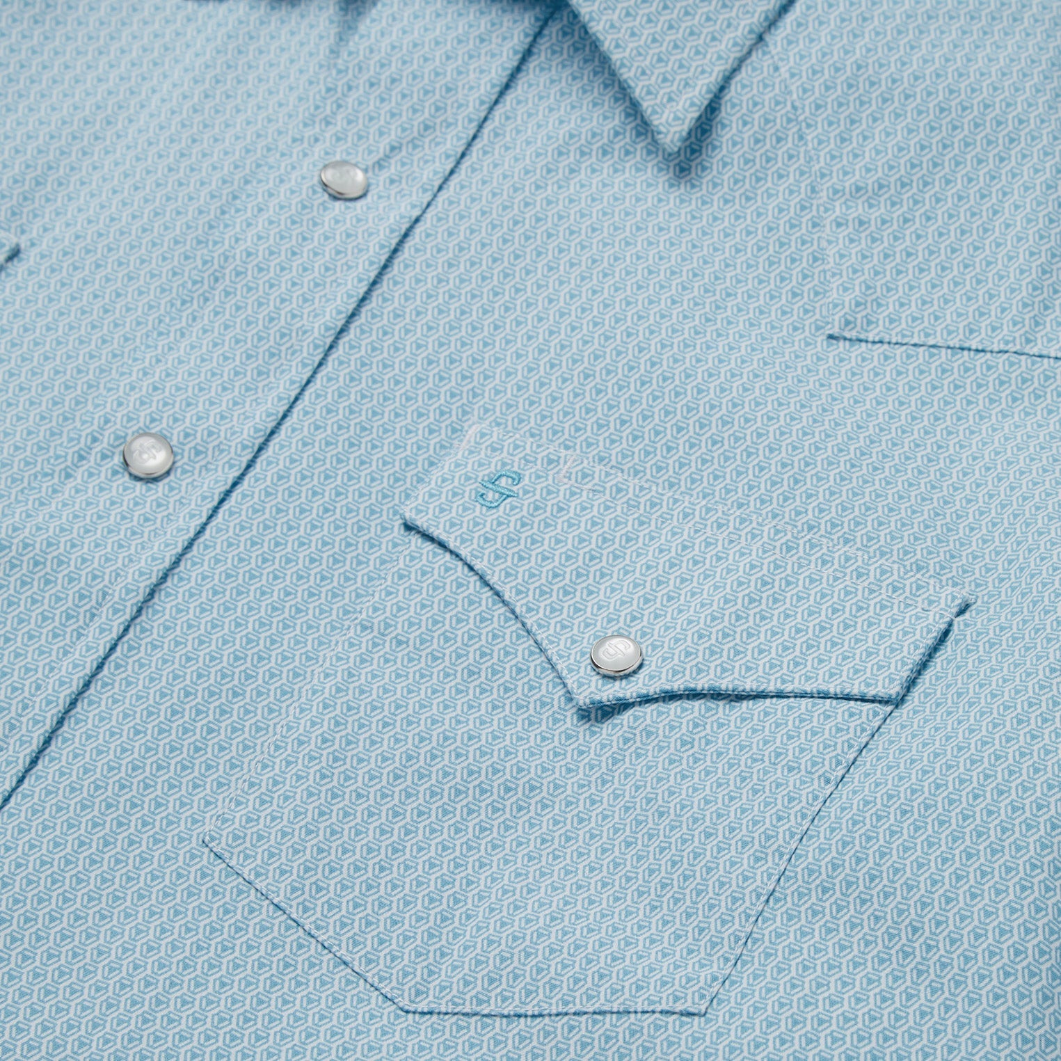 Geo Western Shirt Blue