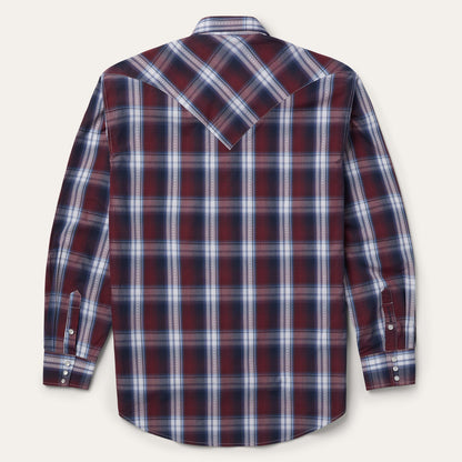 Good Luck Plaid Western Shirt Wine