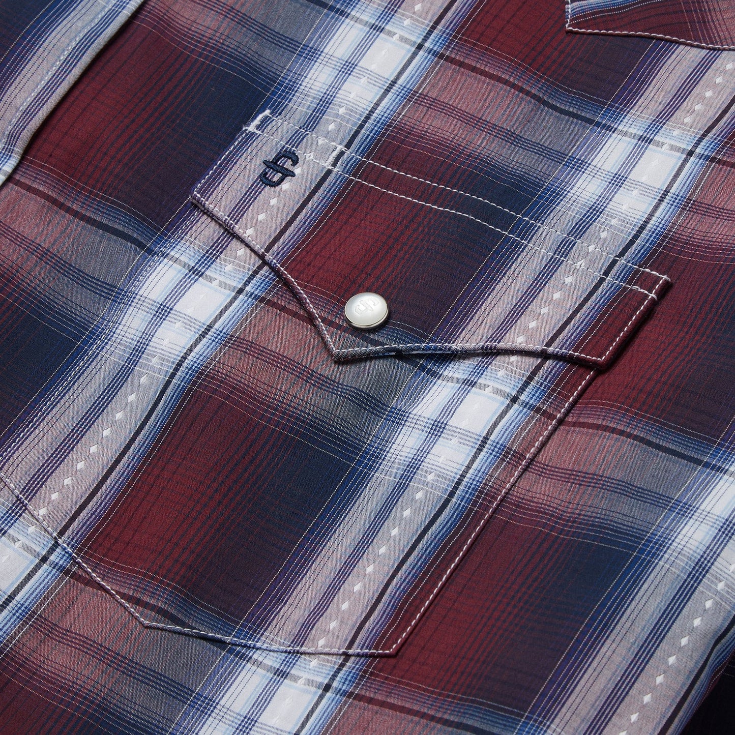Good Luck Plaid Western Shirt Wine