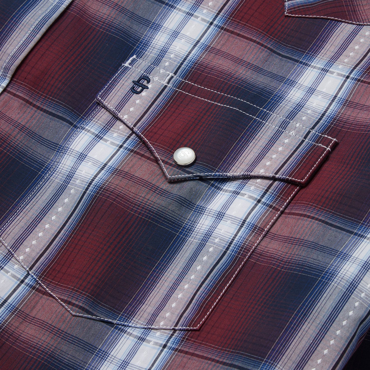 Good Luck Plaid Western Shirt Wine