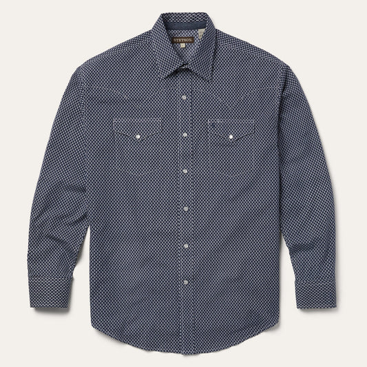 Diamond Geo Western Shirt Blue
