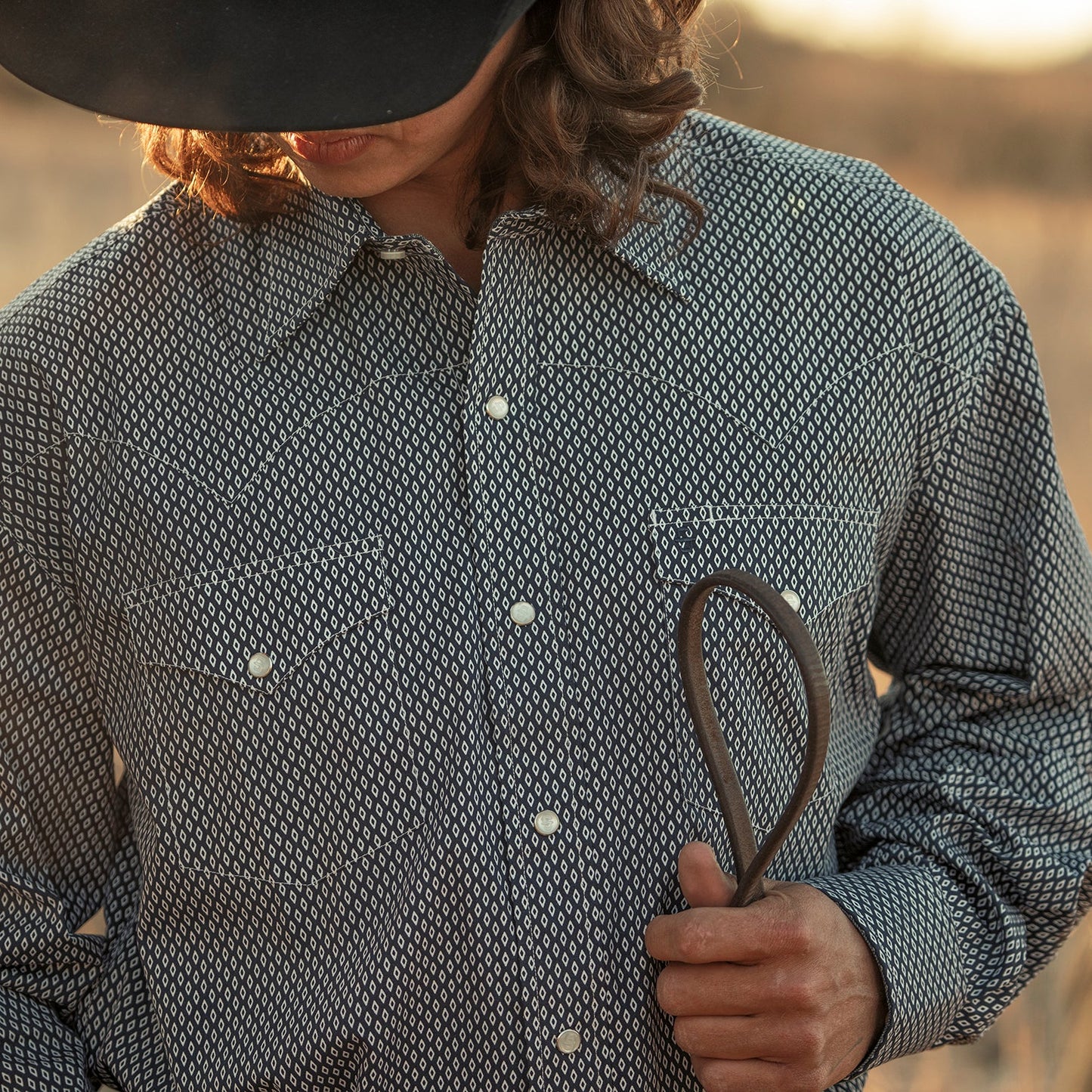 Diamond Geo Western Shirt Blue