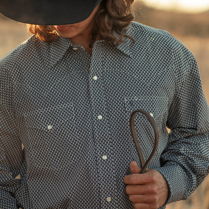 Diamond Geo Western Shirt Blue