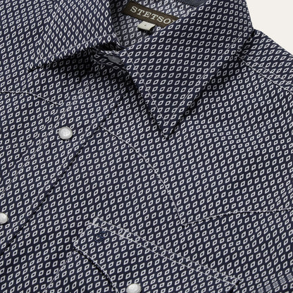 Diamond Geo Western Shirt Blue