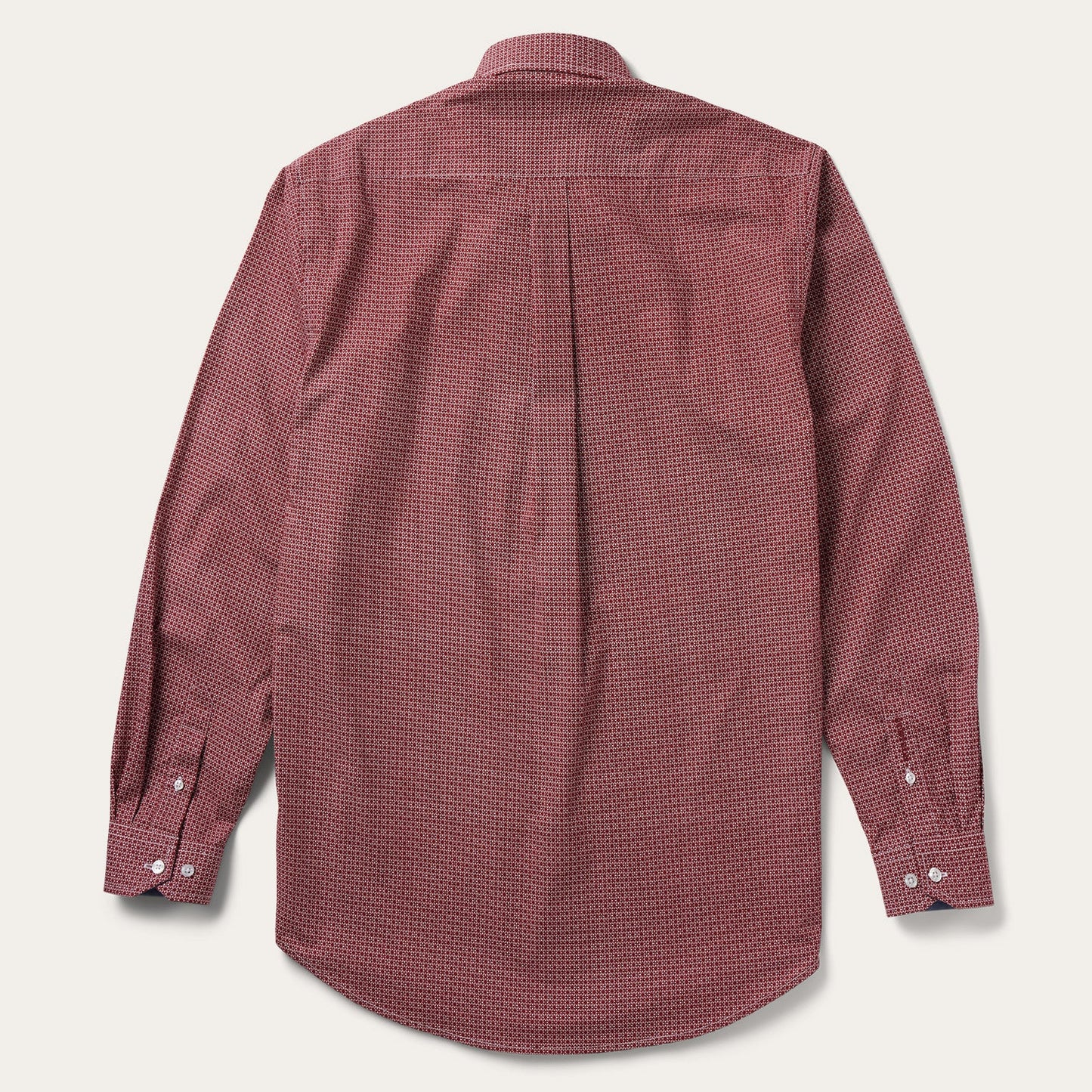 Micro Print Button-Front Shirt Red