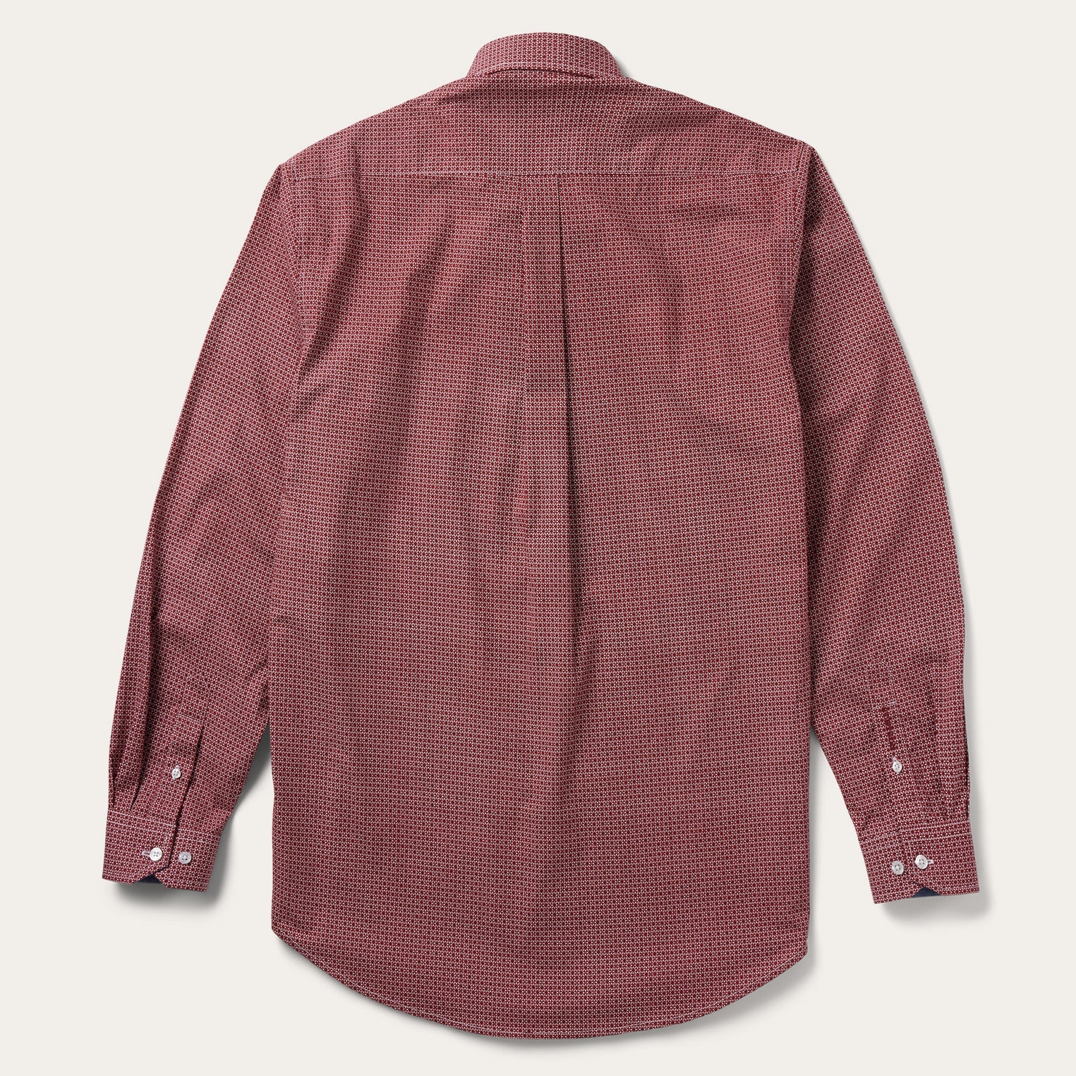 Micro Print Button-Front Shirt Red
