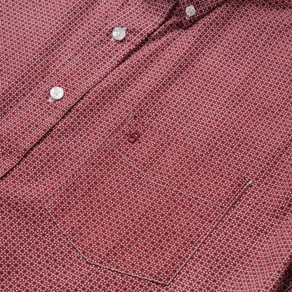 Micro Print Button-Front Shirt Red