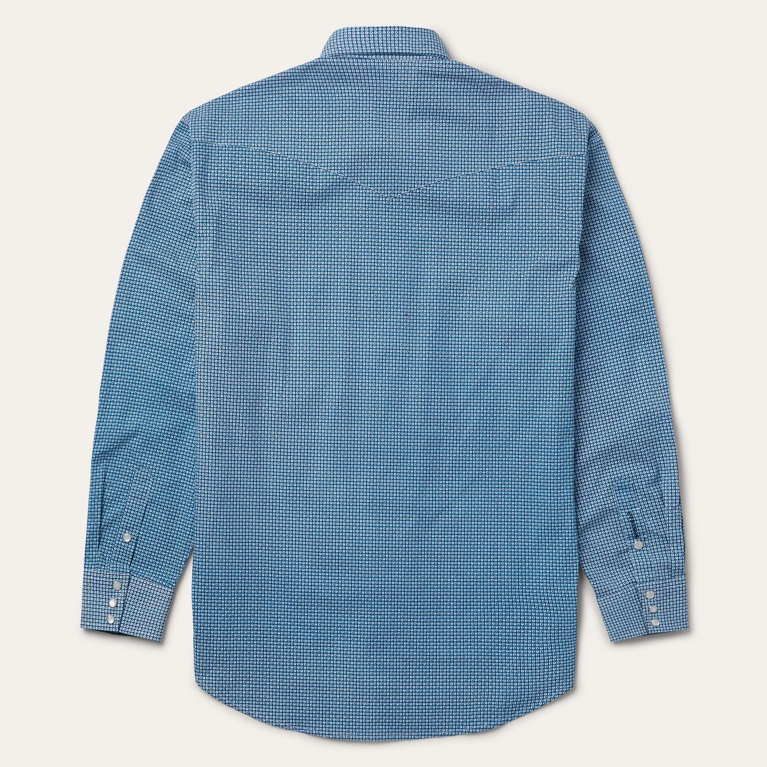 Micro Print Western Shirt Blue