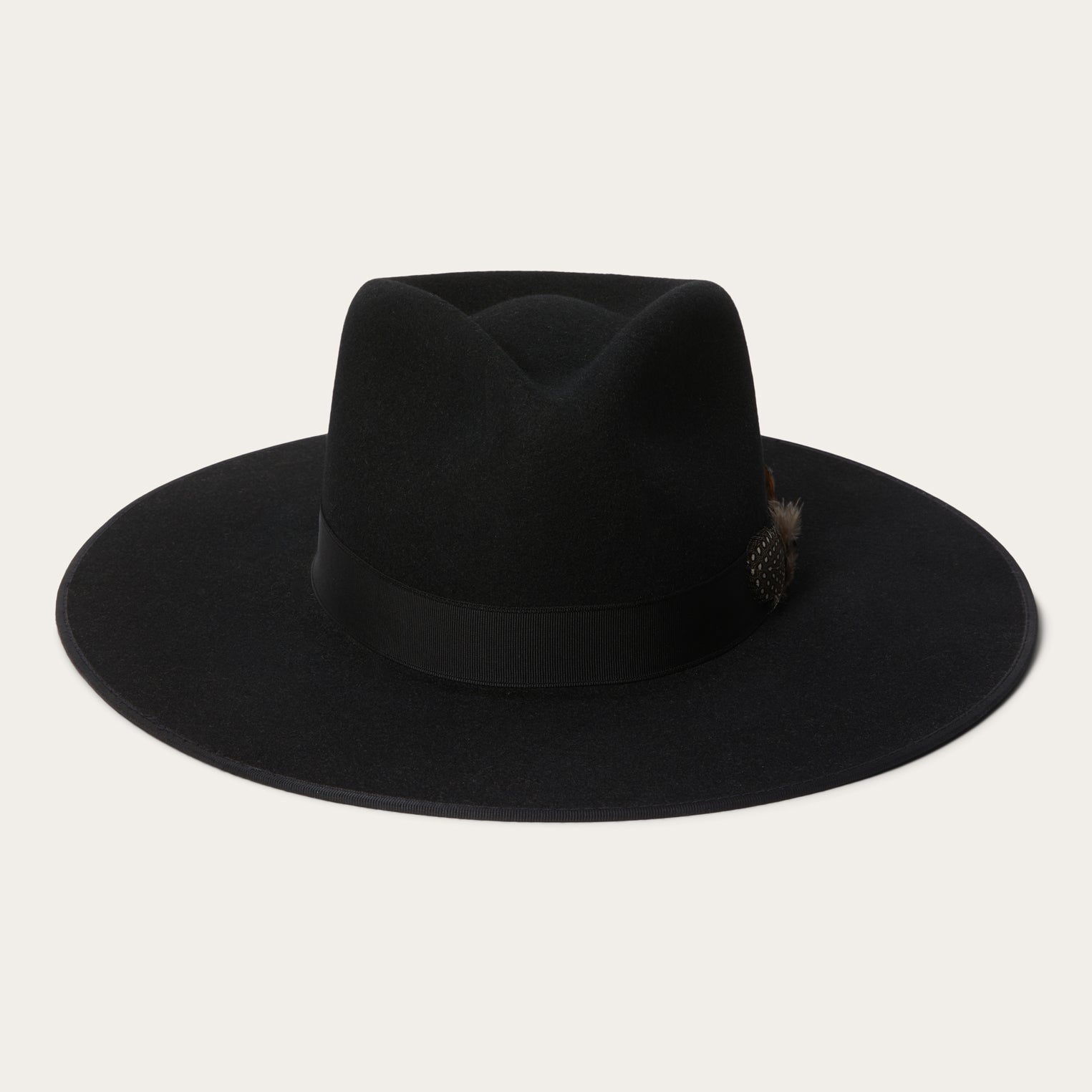 Midtown Wide Flat Brim Hat Black