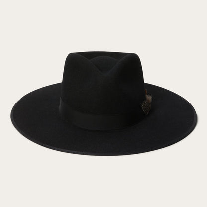 Midtown Wide Flat Brim Hat Black