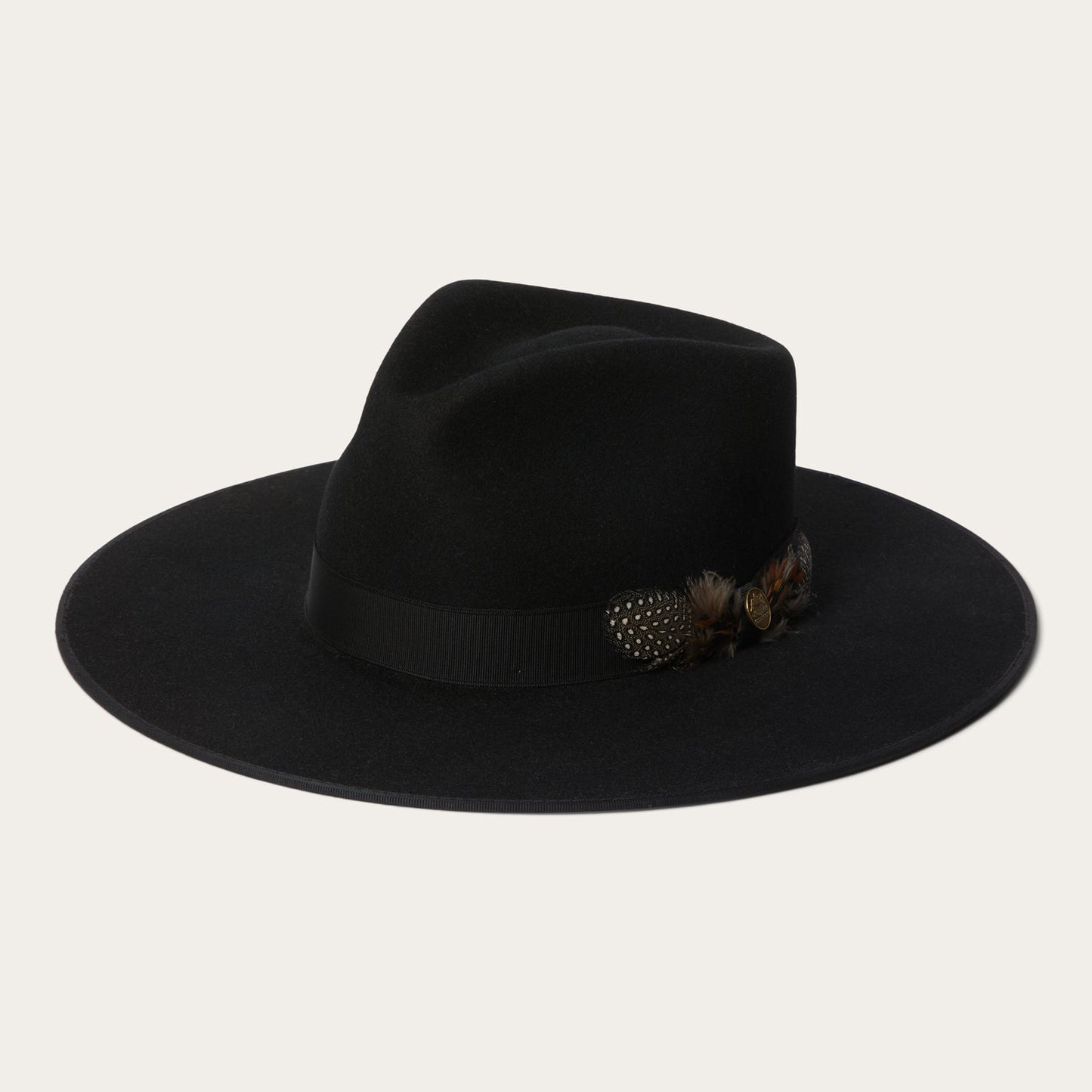 Midtown Wide Flat Brim Hat Black