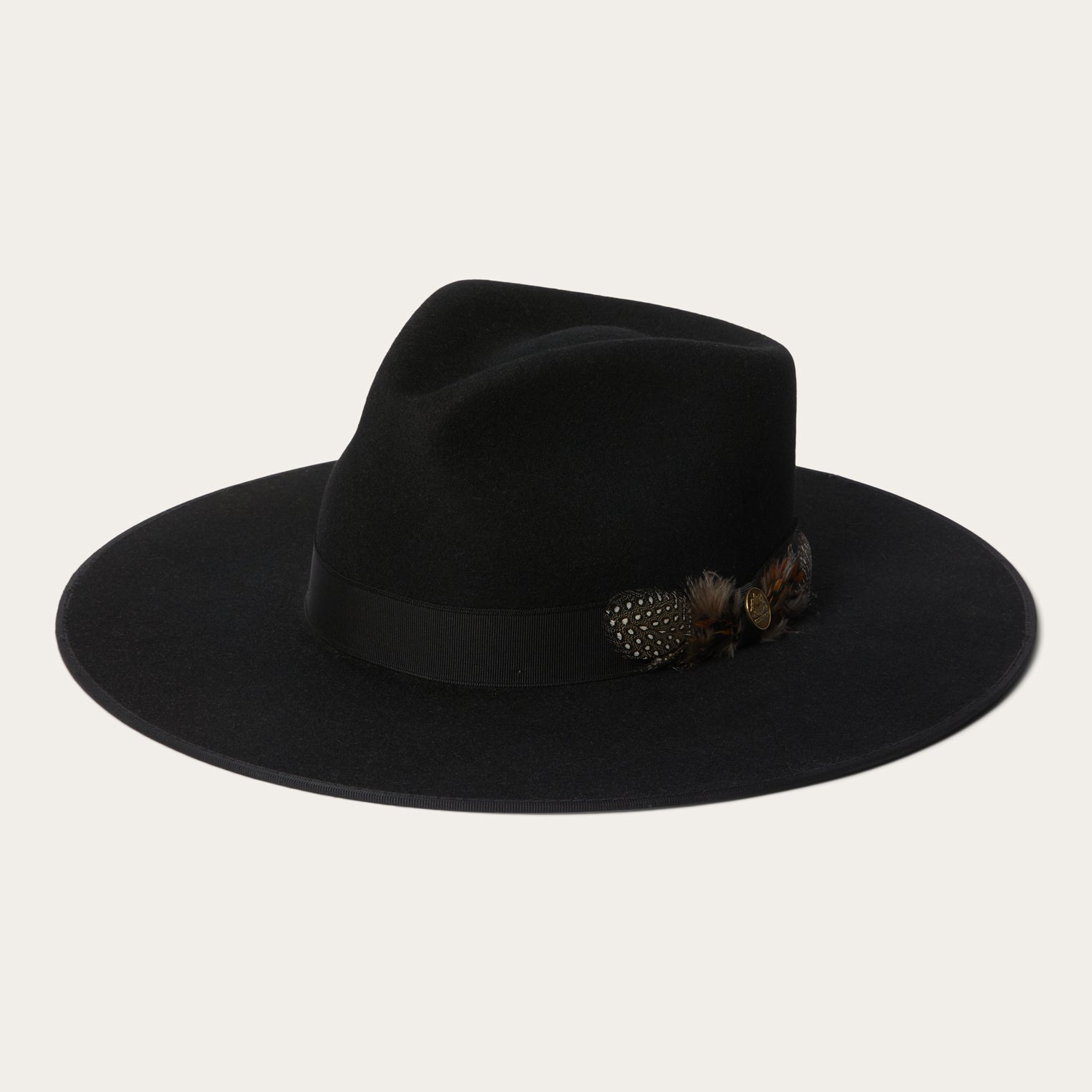 Midtown Wide Flat Brim Hat Black