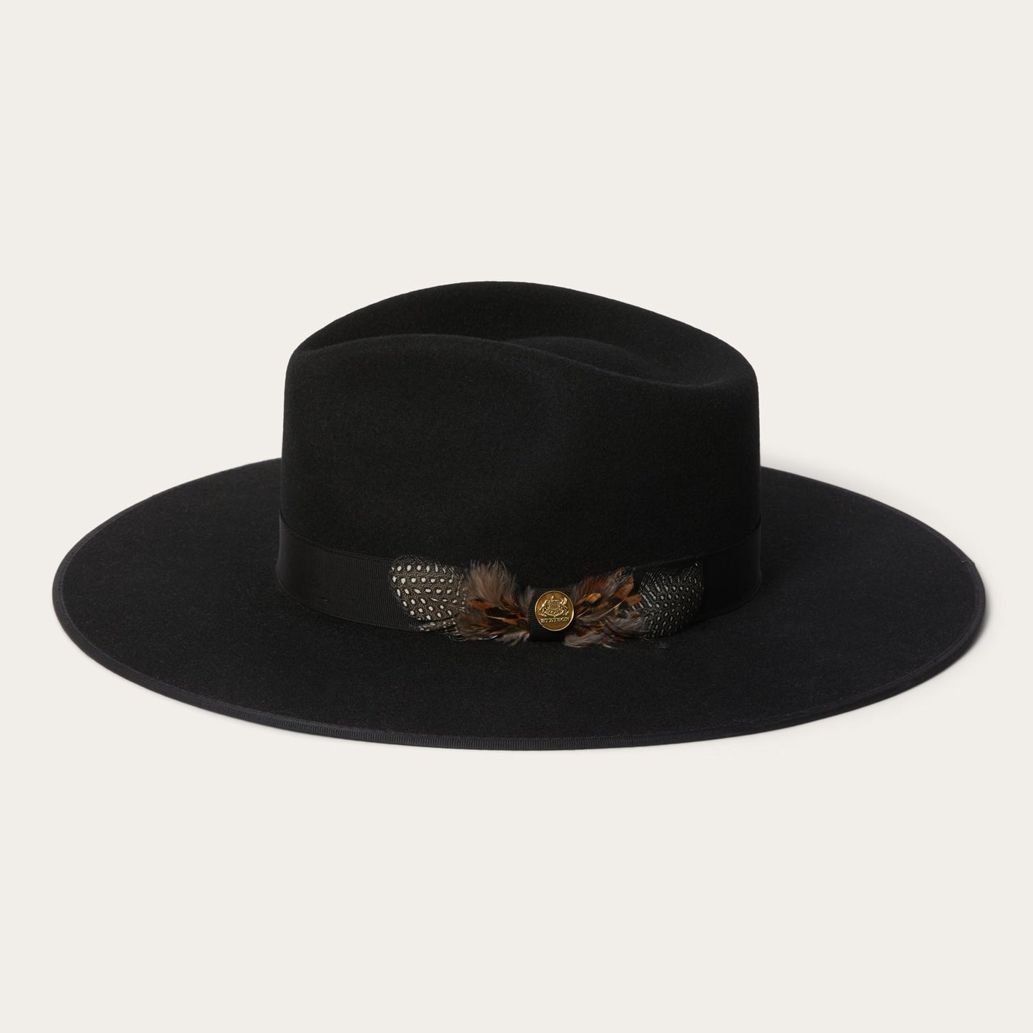 Midtown Wide Flat Brim Hat Black