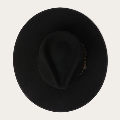 Midtown Wide Flat Brim Hat Black