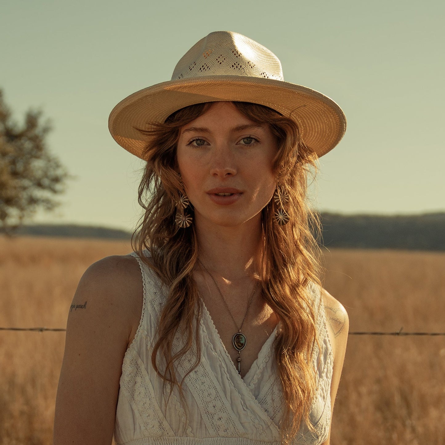 Andromeda Vented Straw Fedora Natural