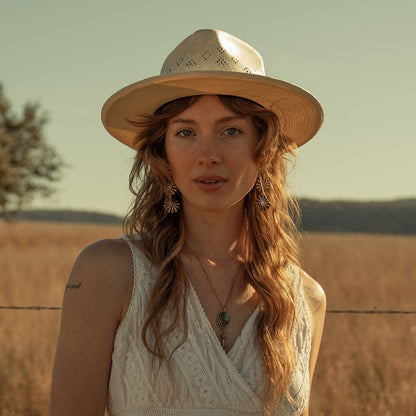 Andromeda Vented Straw Fedora Natural