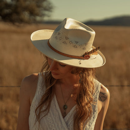 Andromeda Vented Straw Fedora Natural