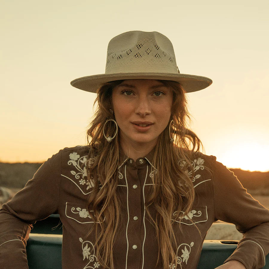 Andromeda Vented Straw Fedora Natural