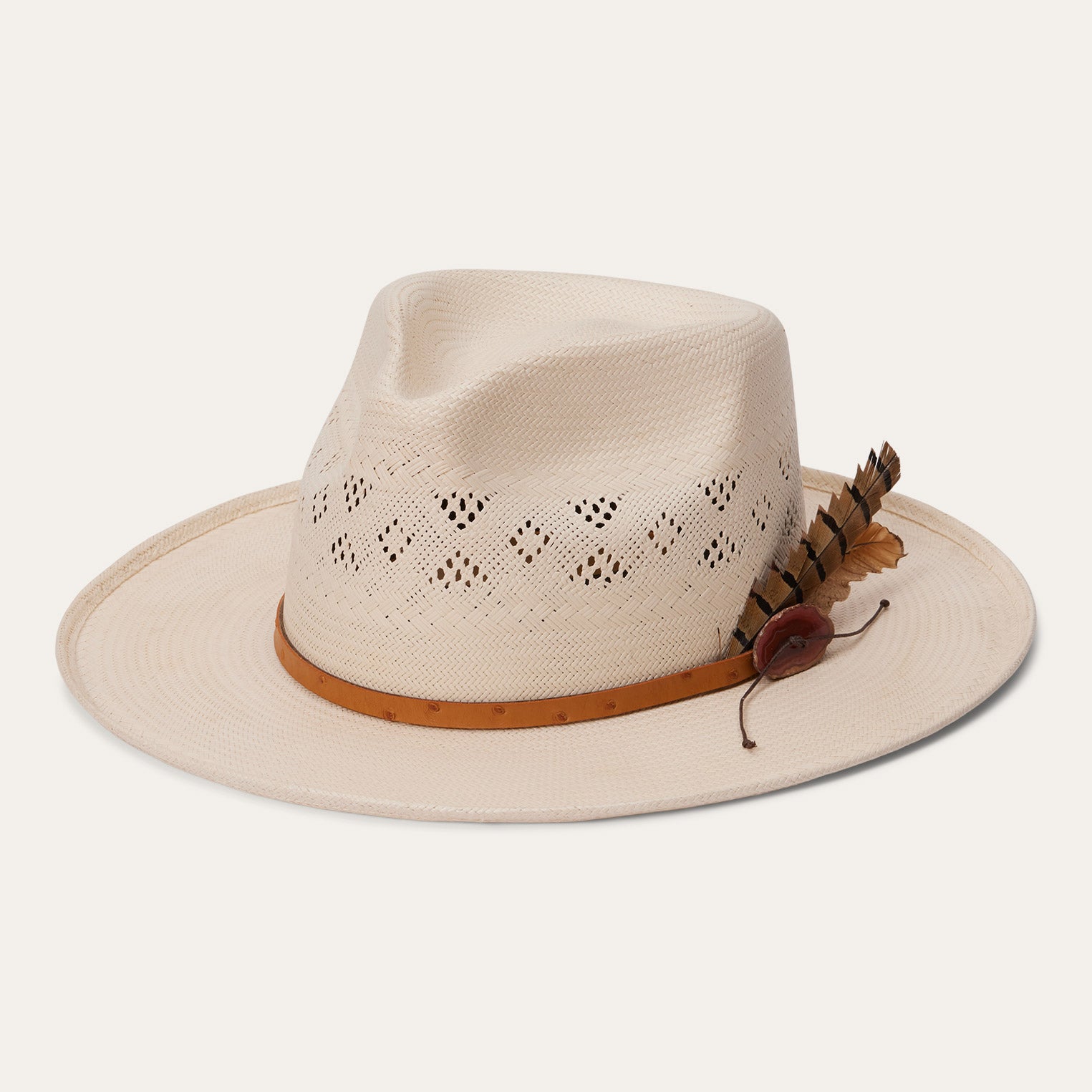 Andromeda Vented Straw Fedora Natural
