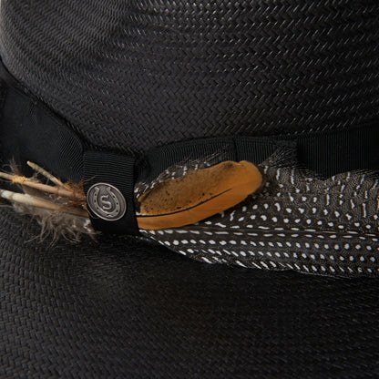 Atacama Straw Fedora Black