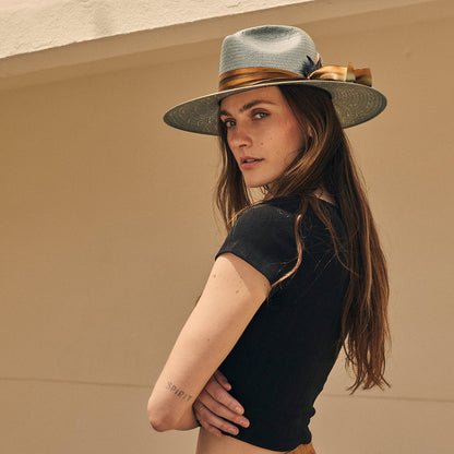 Caelus Straw Fedora Seafoam