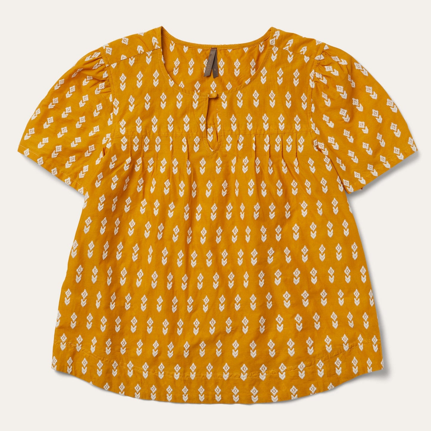 Short-Sleeved Aztec Blouse Yellow